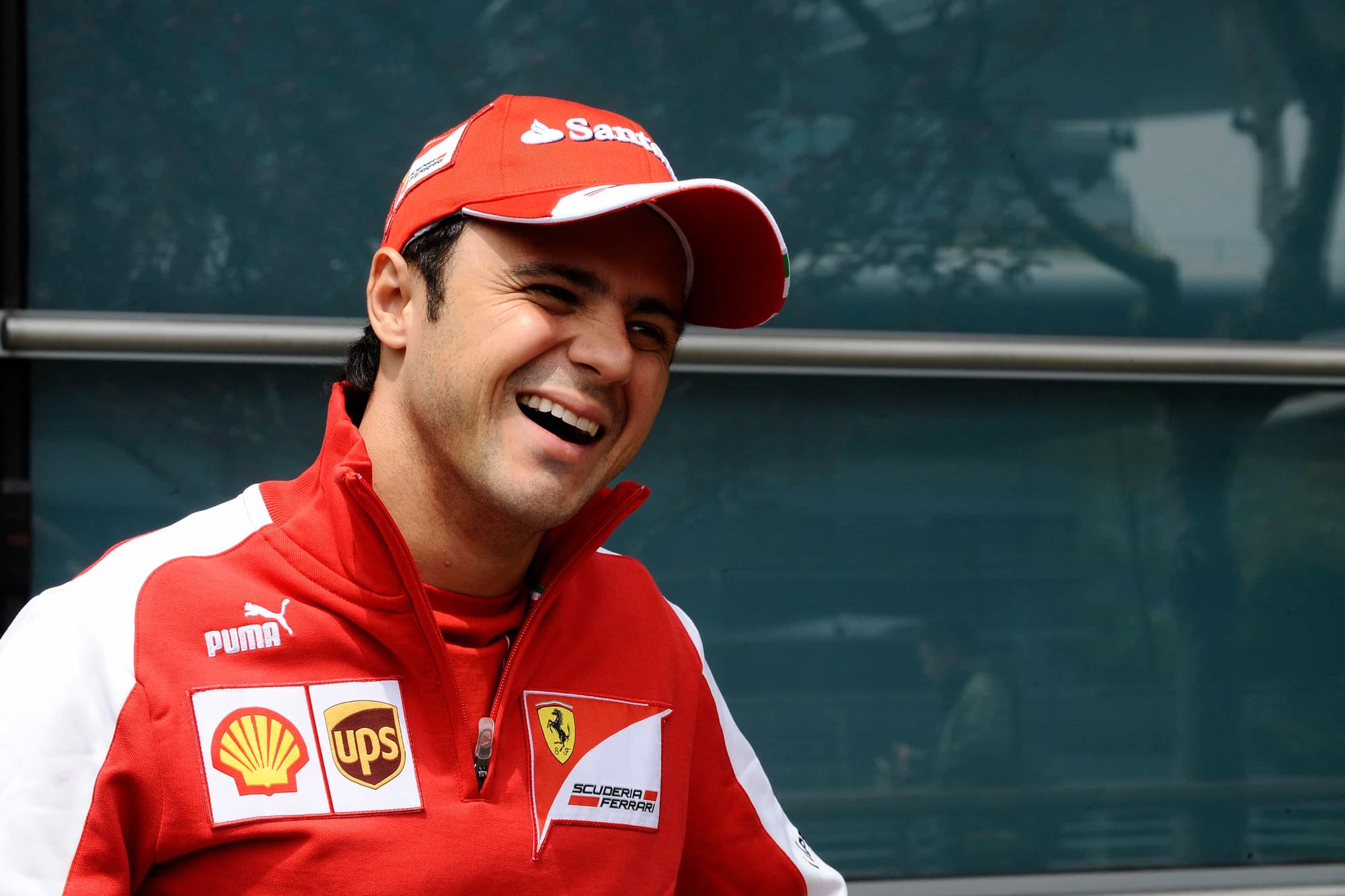 One of the best modern Ferrari F1 drivers Felipe Massa smiling in his uniform 