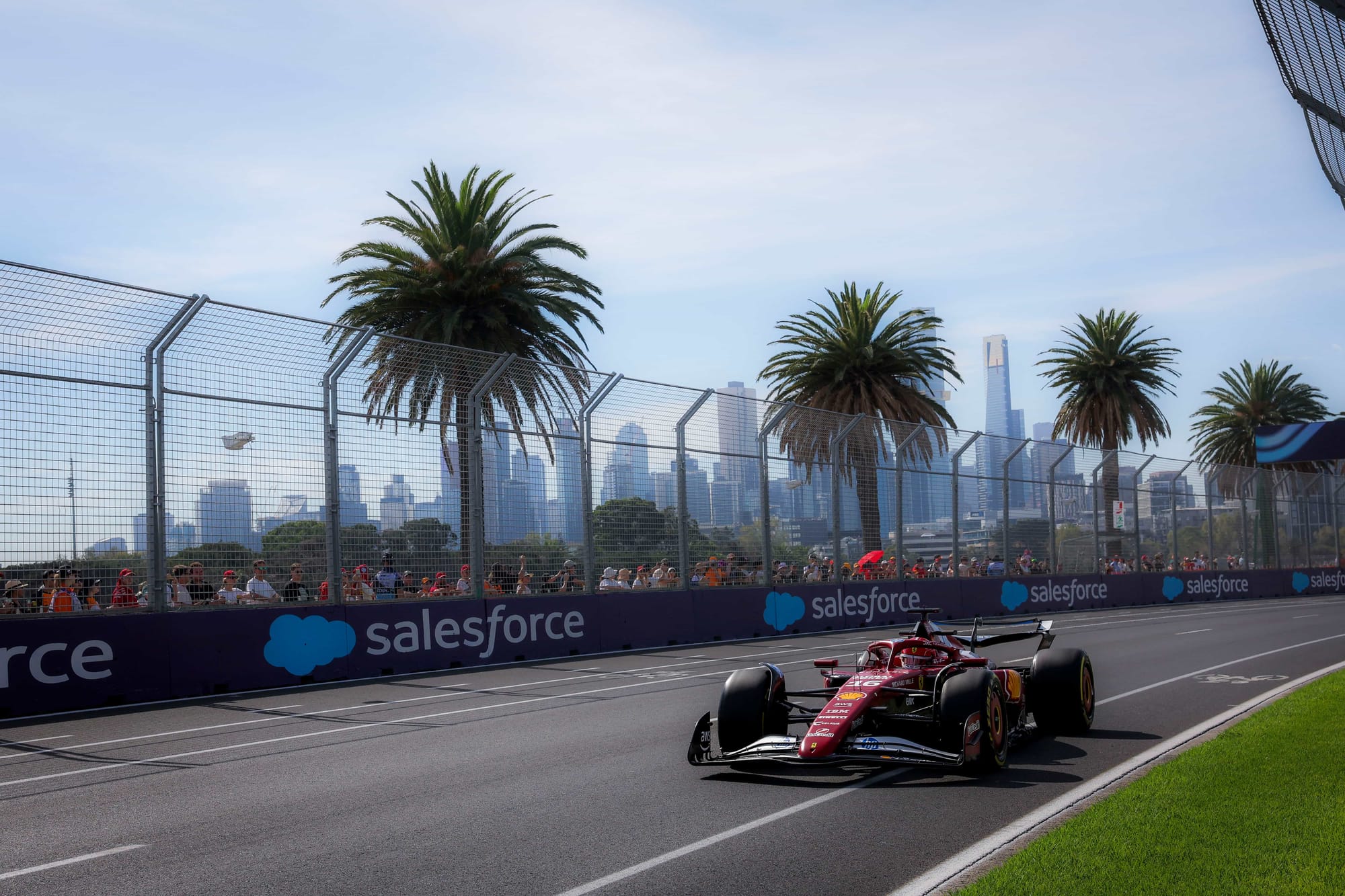 Ferrari F1 driver Charles Leclerc driving during the Australian GP in 2025