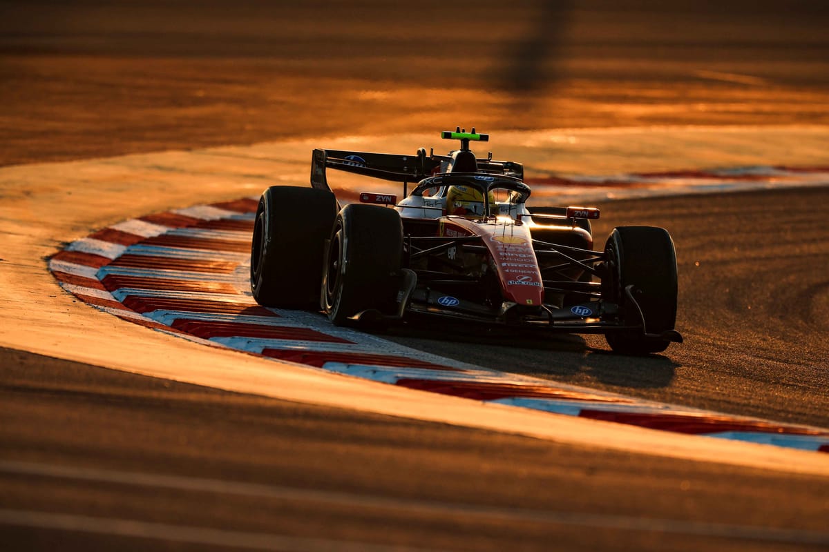 Lewis Hamilton driving his SF-26 Ferrari F1 car during a 2026 testing session in Bahrain