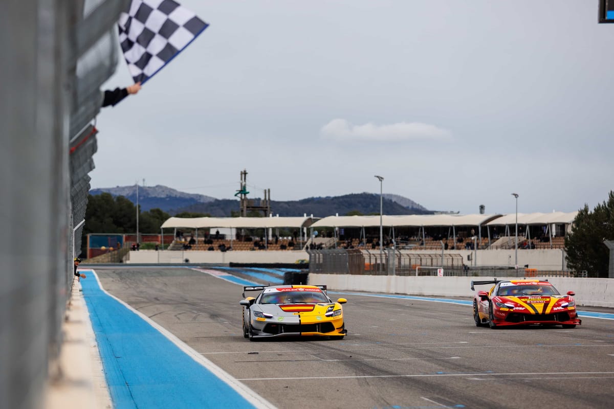Ferrari Challenge Europe driver Sergio Paulet beating Gilles Renmans in Le Castellet 2026