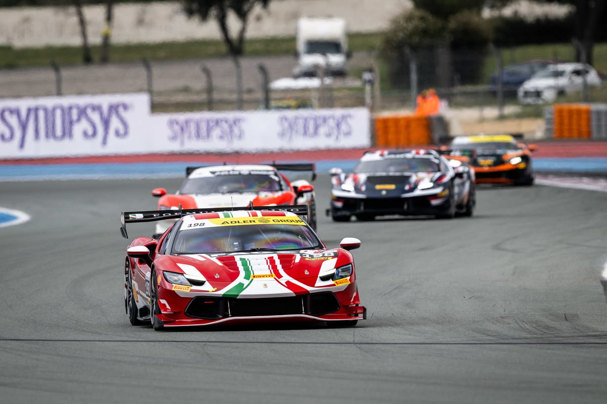 Eric Cheung racing in the 2026 Ferrari Challenge Europe race at Le Castellet