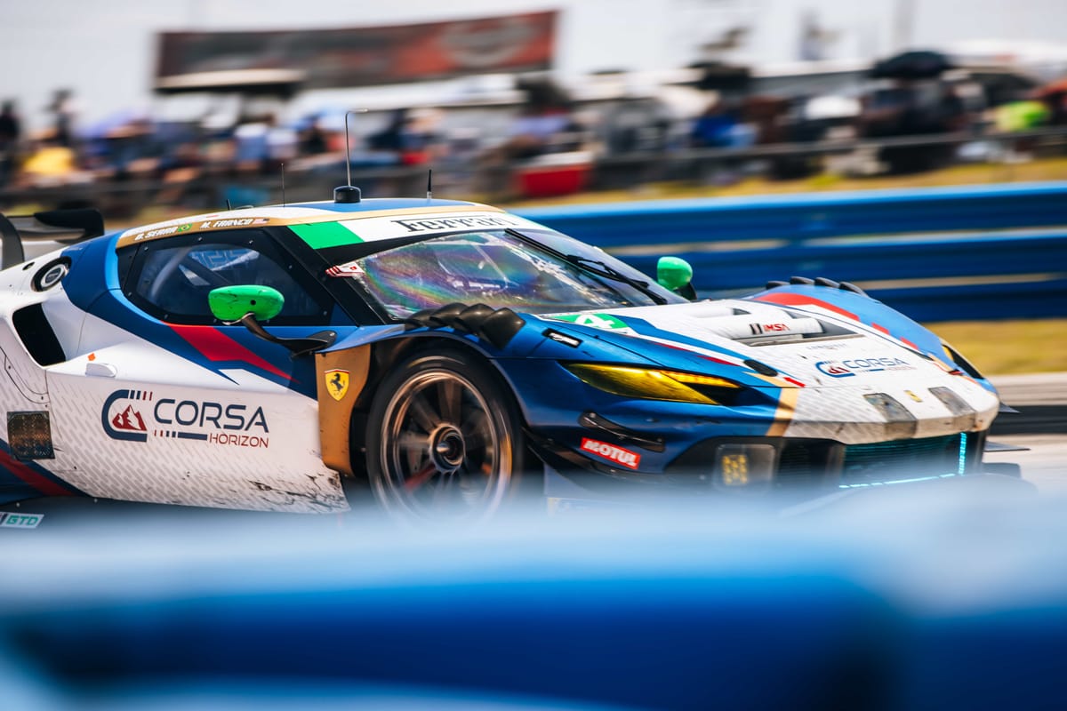 Manny Franco driving at Sebring 12 Hours for Ferrari
