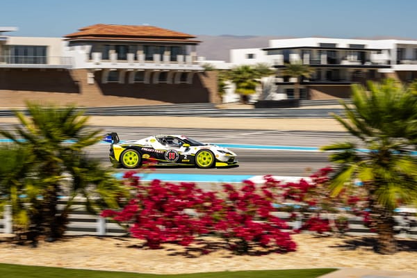 Johnny Kaminskey racing at Thermal in the Ferrari Challenge North America 2026 season opener