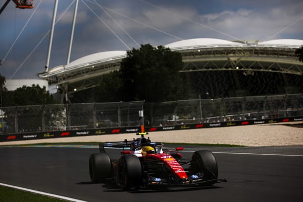 Ferrari driver Lewis Hamilton driving during the 2026 Australia Grand Prix practice session